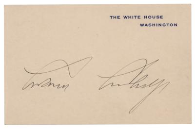 Lot #45 Calvin Coolidge Signed White House Card