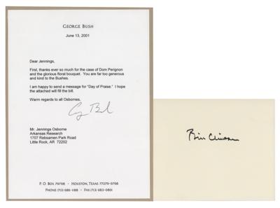 Lot #35 George Bush and Bill Clinton (2) Signed Items - Image 1