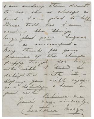 Lot #290 Queen Mary of Teck Autograph Letter Signed - Image 2