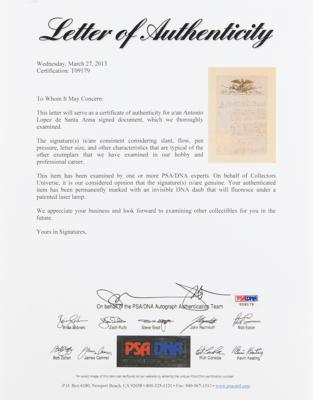 Lot #144 Antonio Lopez de Santa Anna Document Signed - Image 3