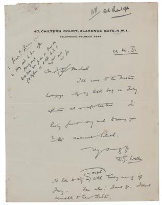 Lot #525 H. G. Wells Autograph Letter Signed