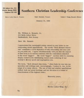 Lot #140 Martin Luther King, Jr. Typed Letter Signed