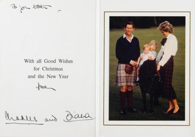 Lot #154 Princess Diana and Prince Charles Signed Christmas Card (1985)