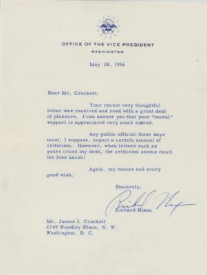 Lot #65 Richard Nixon Typed Letter Signed as Vice President - Image 1