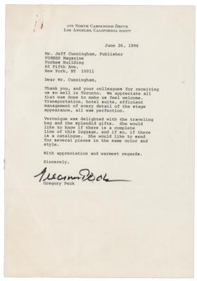 Lot #871 Gregory Peck Typed Letter Signed