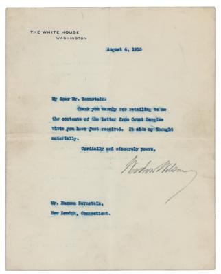 Lot #77 Woodrow Wilson Typed Letter Signed as President - Image 1