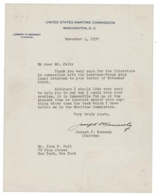 Lot #234 Joseph P. Kennedy Typed Letter Signed