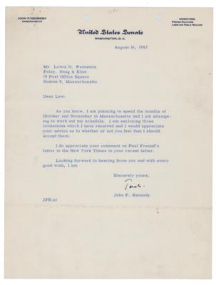 Lot #17 John F. Kennedy Typed Letter Signed as Senator