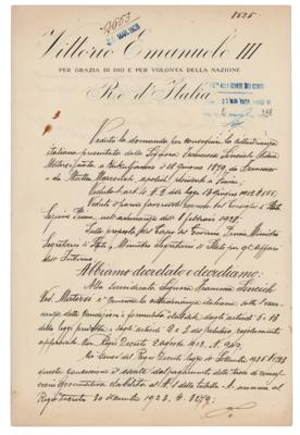 Lot #272 Benito Mussolini and Vittorio Emanuele III Document Signed - Image 2