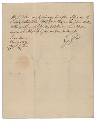 Lot #249 King George III Autograph Letter Signed