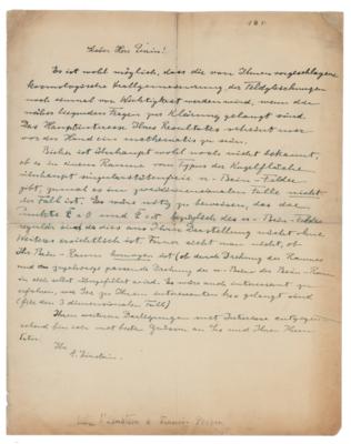 Lot #124 Albert Einstein Autograph Letter Signed