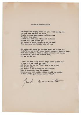 Lot #622 Jack Norworth Signed Typed Song Lyrics for 'Shine On, Harvest Moon' - Image 1