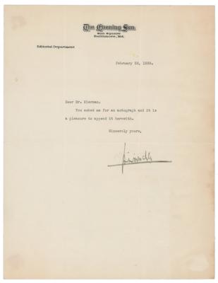 Lot #499 H. L. Mencken Typed Letter Signed - Image 1