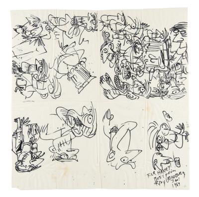 Lot #477 Ray Bradbury Original Zombie Sketches