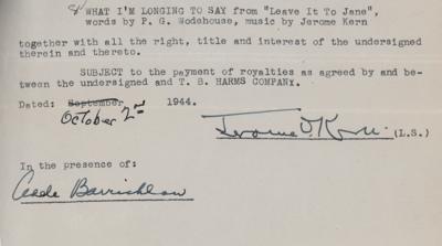 Lot #618 Jerome Kern Document Signed - Image 2