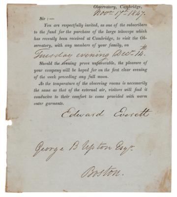 Lot #200 Edward Everett Letter Signed