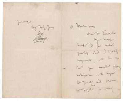 Lot #512 Bram Stoker and Henry Irving Letter