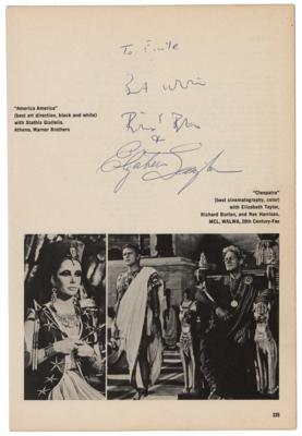 Lot #907 Elizabeth Taylor and Richard Burton Signed Book Page