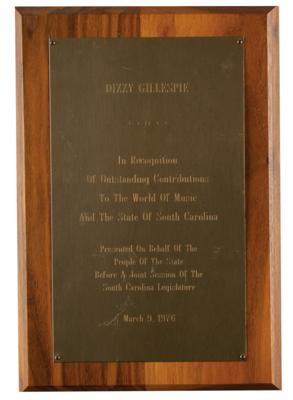 Lot #607 Dizzy Gillespie (2) Award Plaques - Image 3