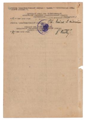 Lot #362 Vasily Stalin Document Signed - Image 2