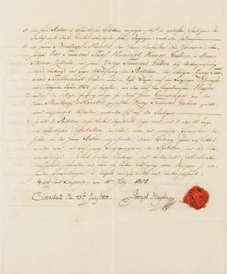 Lot #535 Franz Joseph Haydn Document Signed - Image 2