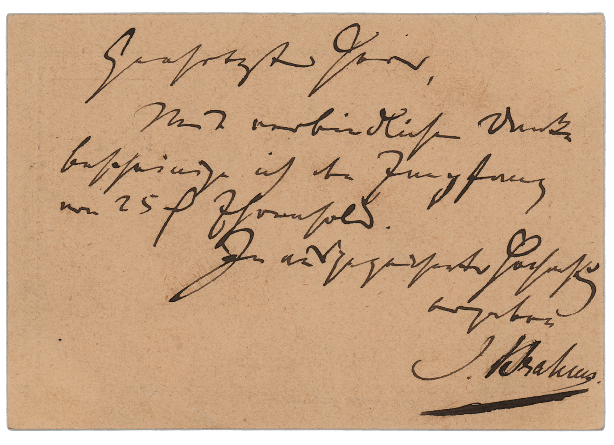 Lot #532 Johannes Brahms Autograph Letter Signed