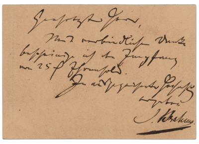 Lot #532 Johannes Brahms Autograph Letter Signed