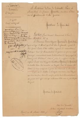 Lot #321 Marquis de Lafayette Document Signed