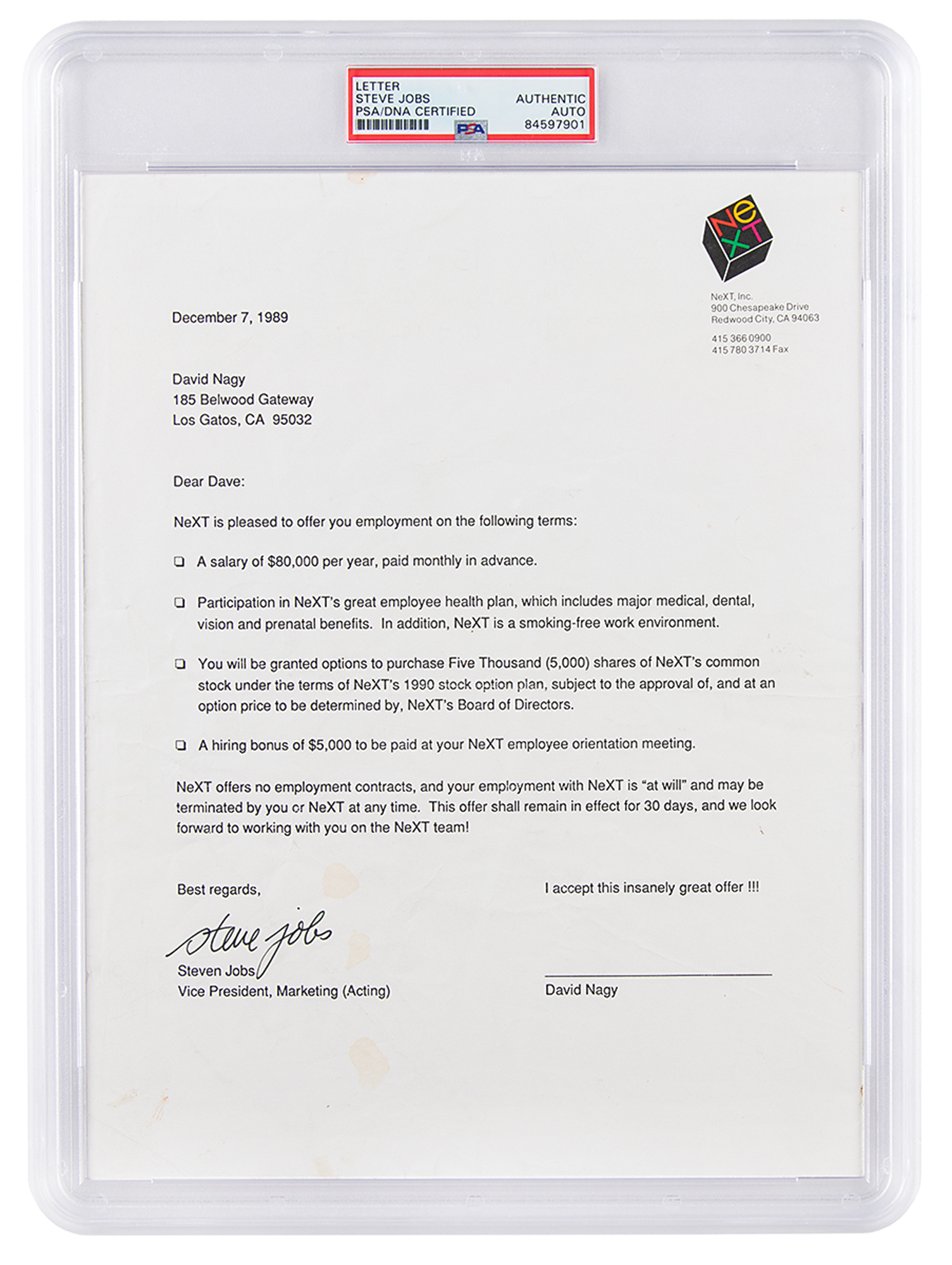 Lot #5014 Steve Jobs Typed Letter Signed