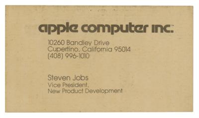 Lot #5012 Steve Jobs Apple Business Card (c. 1979)