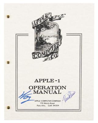 Lot #5037 Steve Wozniak and Ronald Wayne Signed Apple-1 Manual