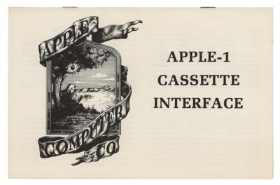 Lot #5010 Steve Jobs: Original 1976 Apple-I Cassette Interface Manual