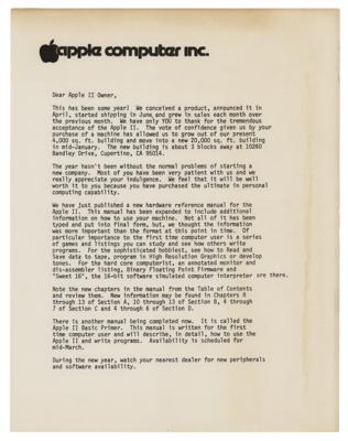 Lot #5020 Steve Jobs: Apple II (3) Early Ephemera Items - Image 7