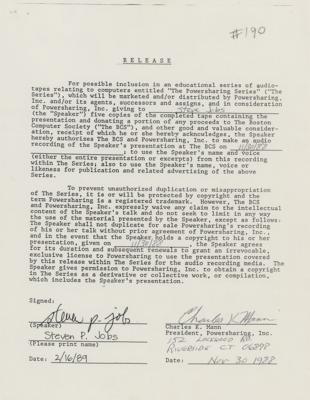 Lot #5013 Steve Jobs 1989 Document Signed - Image 1