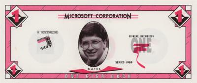 Lot #5055 Microsoft 'One Giga Buck' In-House Gag Currency - Image 1