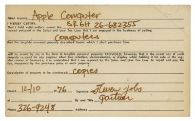 Lot #5009 Steve Jobs 1976 Document Signed - Image 3