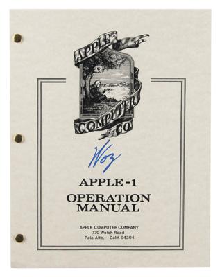 Lot #5030 Steve Wozniak Signed Apple-1 Manual