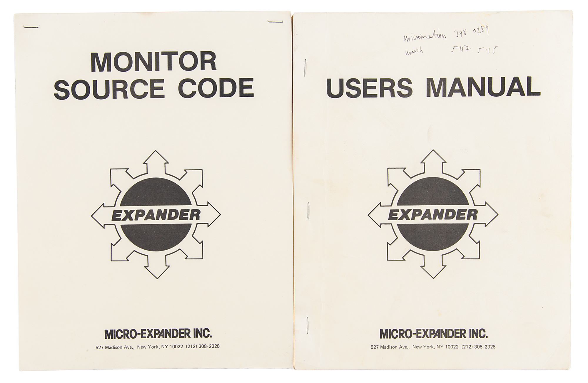 Lot #5051 Lee Felsenstein's (2) Expander Manuals (c. 1981)