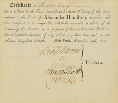 Lot #85 Alexander Hamilton Estate Document - Image 2