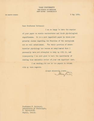 Lot #102 Harvey Cushing Typed Letter Signed