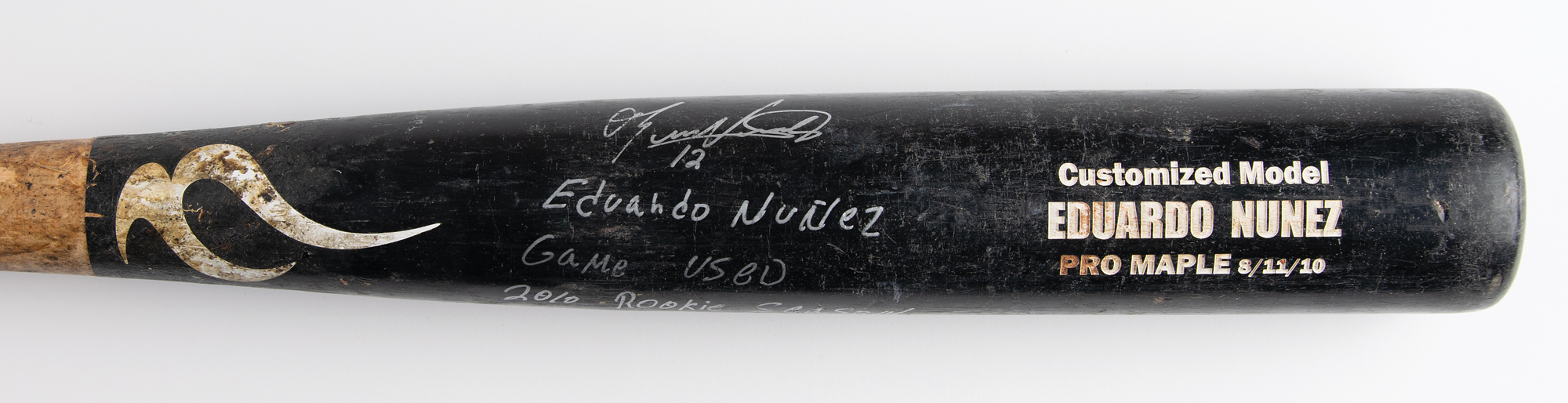 Lot #649 Eduardo Nunez Signed and Game-Used Baseball Bat