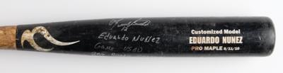 Lot #649 Eduardo Nunez Signed and Game-Used Baseball Bat