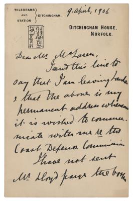 Lot #392 H. Rider Haggard Autograph Letter Signed - Image 1