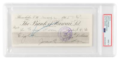 Lot #402 Jack London Signed Check - PSA MINT 9 - Image 1