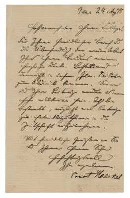 Lot #161 Ernst Haeckel Autograph Letter Signed