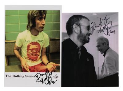 Lot #499 Rolling Stones: Charlie Watts (2) Signed Photographs - Image 1