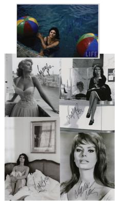 Lot #588 Sophia Loren (5) Signed Photographs