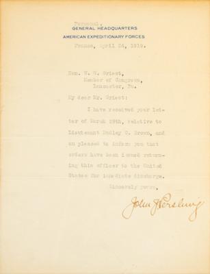 Lot #241 John J. Pershing Typed Letter Signed - Image 2