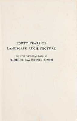 Lot #318 Frederick Law Olmsted (5) Unsigned Early Printing Books - Image 3