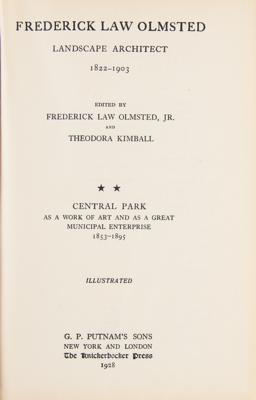 Lot #318 Frederick Law Olmsted (5) Unsigned Early Printing Books - Image 4
